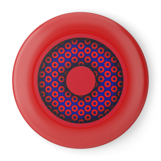 Lumpy Wham-O Donut Frisbee - "Grid Paradox Donut Phrisbee" - red/dark blue