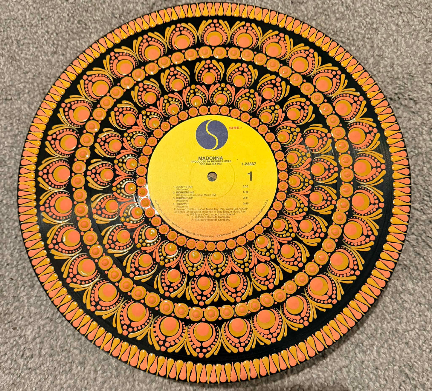 12" Matlack Mandala - Record - Madonna tribute  - yellow/orange/pink